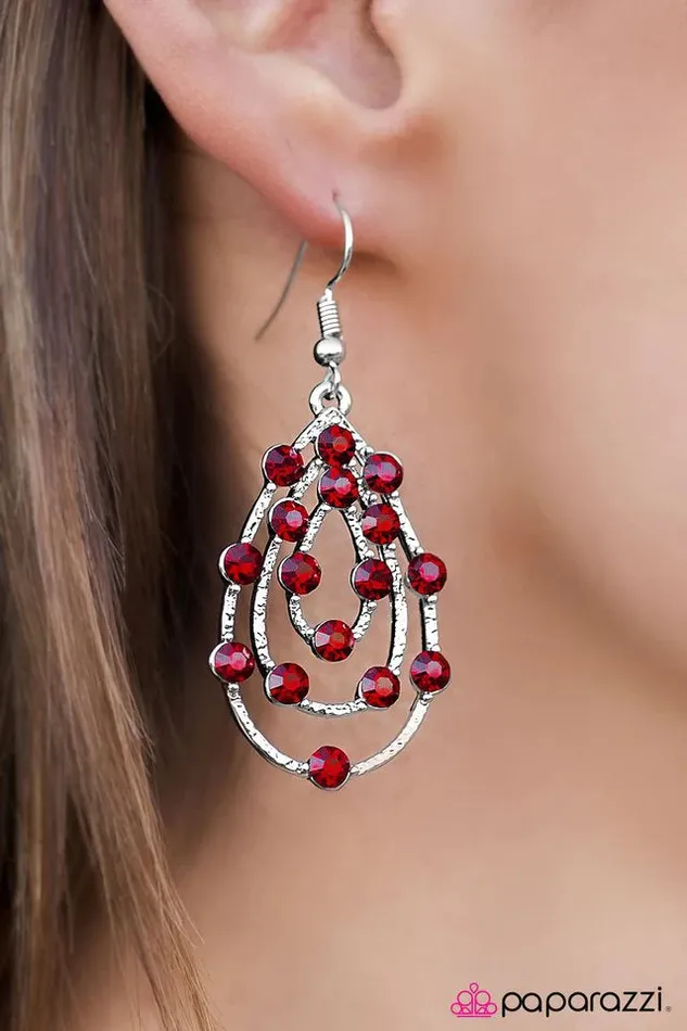 Earrings Paparazzi Jewelry Paparazzi Earring Tempting Tempest Red