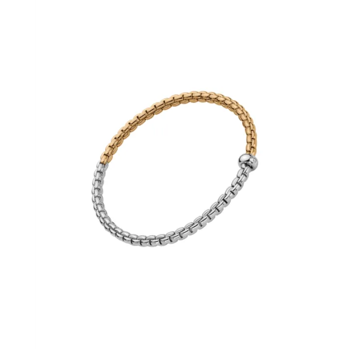 FOPE Bracelets Fope 18K White and Yellow Gold Eka Collection Diamond Bracelet Medium Size FOPE Bracelets Fope 18K White and Yellow Gold Eka Collection Diamond Bracelet Medium Size