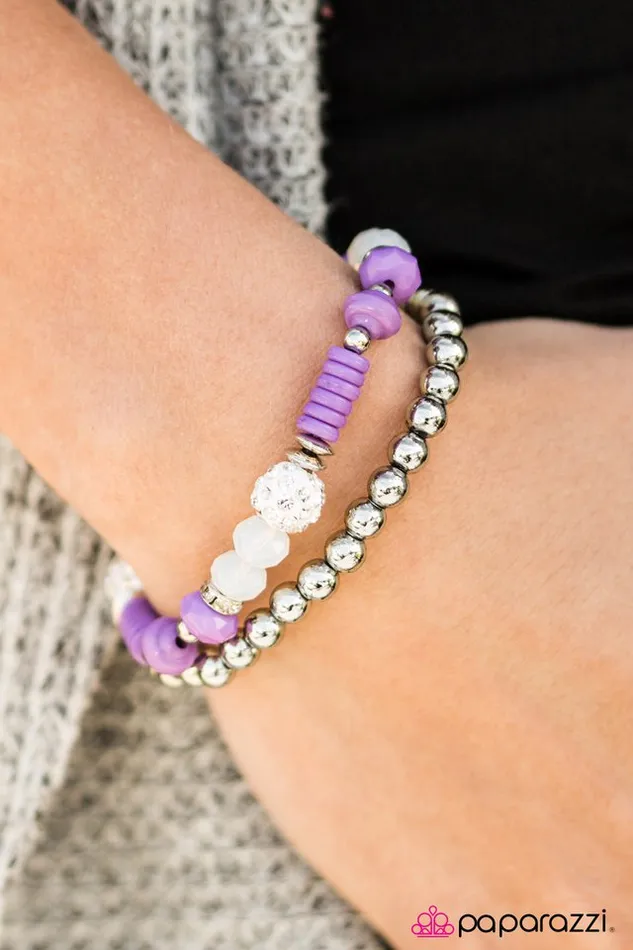 Paparazzi Bracelet My Dance Card Is Full Purple Paparazzi Jewelry Bracelets