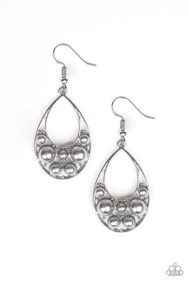 Paparazzi Earring Pearl Pop Silver Paparazzi Jewelry Earrings