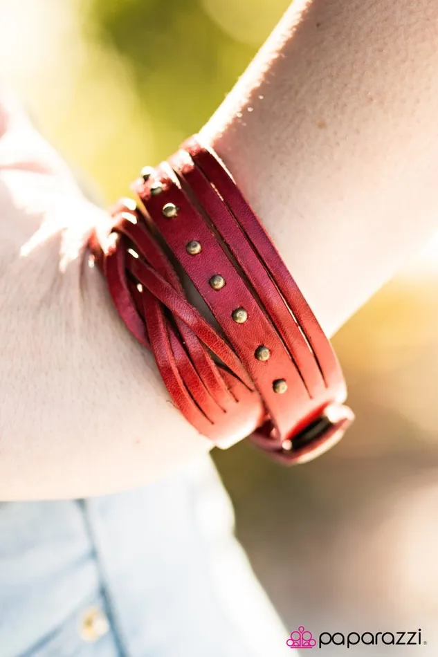 Paparazzi Jewelry Bracelets Paparazzi Bracelet Urban Cowgirl Red