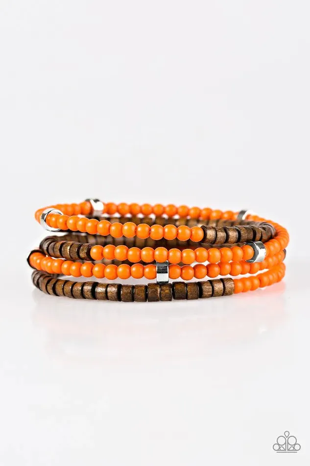 Paparazzi Jewelry Bracelets Paparazzi Bracelet Who WOOD Of Thought Orange