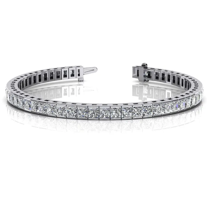 14 Ct Princess Cut Real Natural Earth Mined Diamond Tennis Bracelet Solid White Gold Jewelry GB Bracelets 14 Ct Princess Cut Real Natural Earth Mined Diamond Tennis Bracelet Solid White Gold Jewelry GB Bracelets