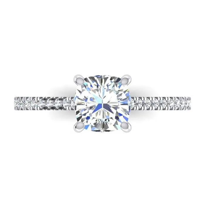 Cushion Old Cut Natural Earth Mined Diamond Engagement Ring 450 Carats Cathedral Setting HarryChadEntcom Rings