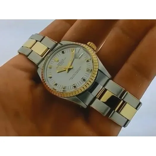 GB Bracelets Rolex Date 34 Mm Watch White Dial Yellow Gold Ss Oyster Bracelet