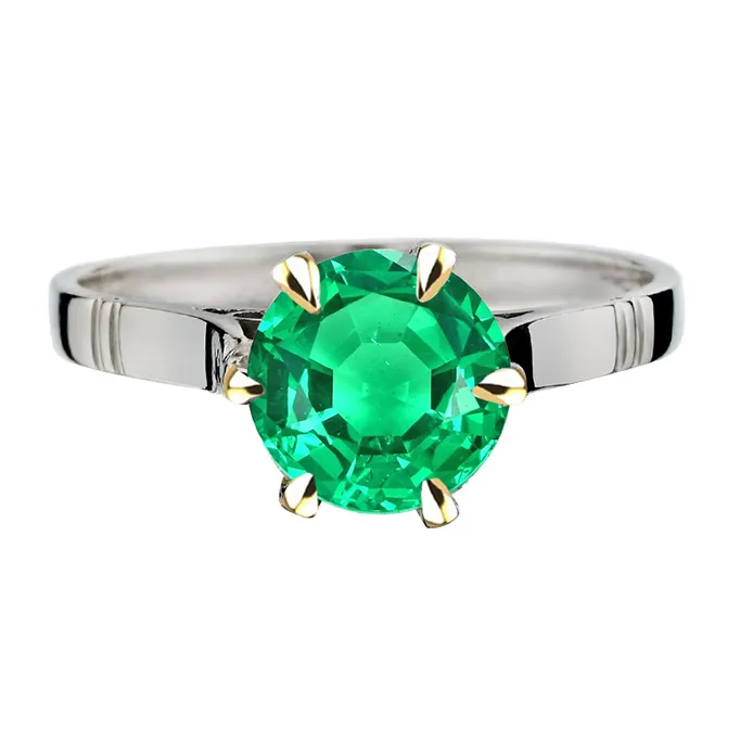 HarryChadEntcom Rings Womens Ring Green Emerald Solitaire Jewelry