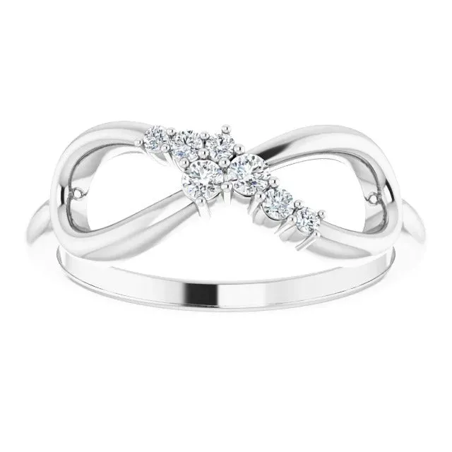 Real 1 Carat Ring Natural Earth Mined Diamond Engagement Infinity Style White Gold 14K GB Rings