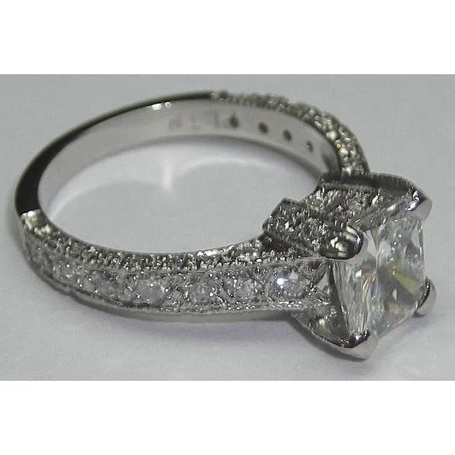 Rings GB Natural Earth Mined Diamond Engagement Ring Antique Style 350 Carats White Gold 14K
