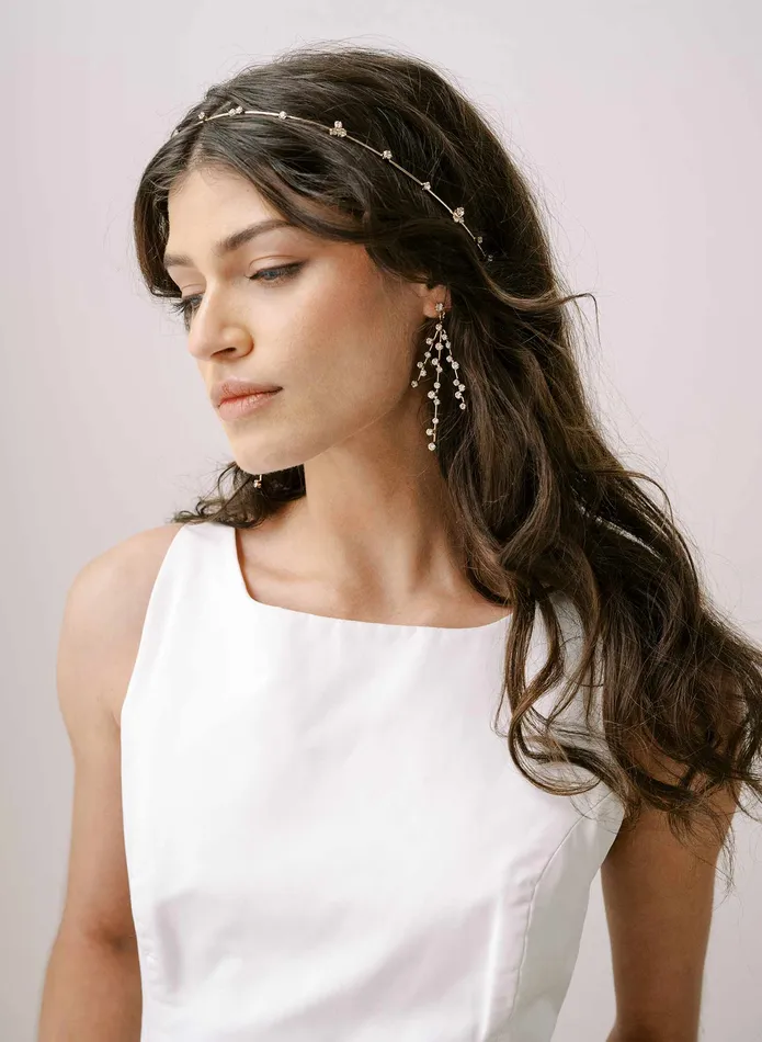 twigs honey Earrings Crystal droplet 3 strand earring Style 2303