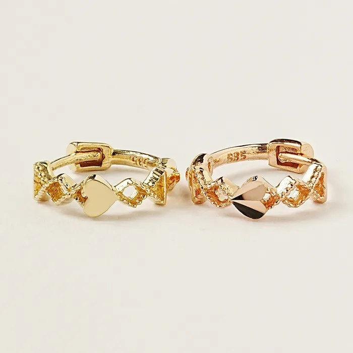 14K 18K Point Heart Cartilage Hoop Earring MinimalBijoux Earrings