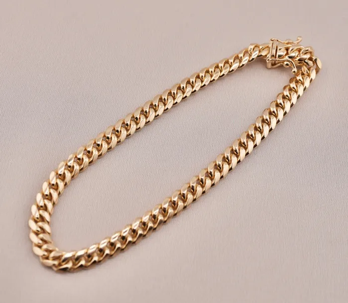 AB and J Bracelets 14K Gold Solid Miami Cuban Bracelet 59mm CH402 85 Inch