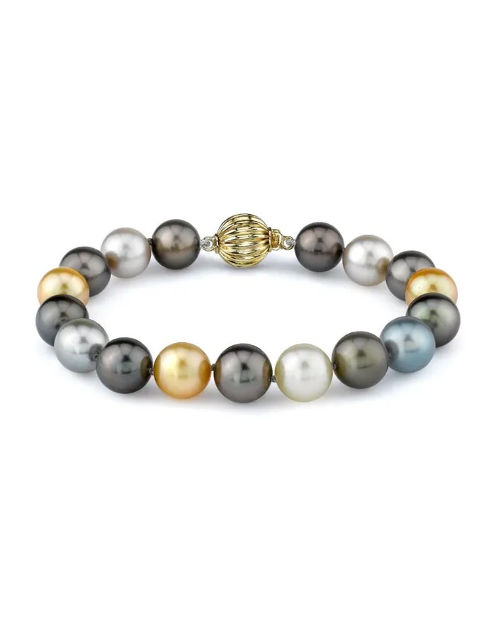 Bracelets SPT Tahitian Golden South Sea Pearl Bracelet 100110mm