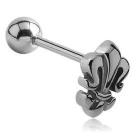 Bracelets Tulsa Body Jewelry Fleurdelis Stainless Tongue Barbell