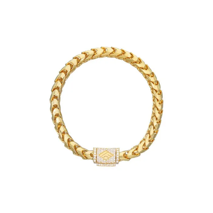 IF Co Bracelets Gold Franco Bracelet 65mm Diamond Clasp