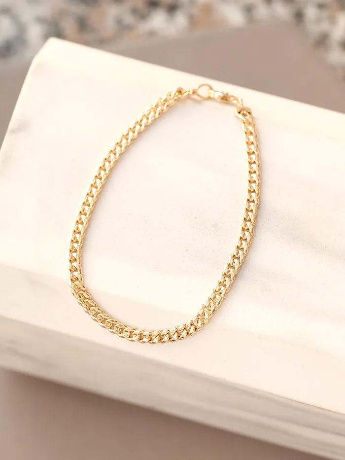 MinimalBijoux Bracelets 14K Gold Heart Chain Anklet Bracelet