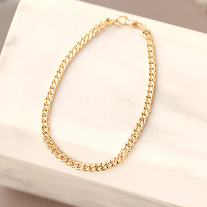MinimalBijoux Bracelets 14K Gold Heart Chain Anklet Bracelet