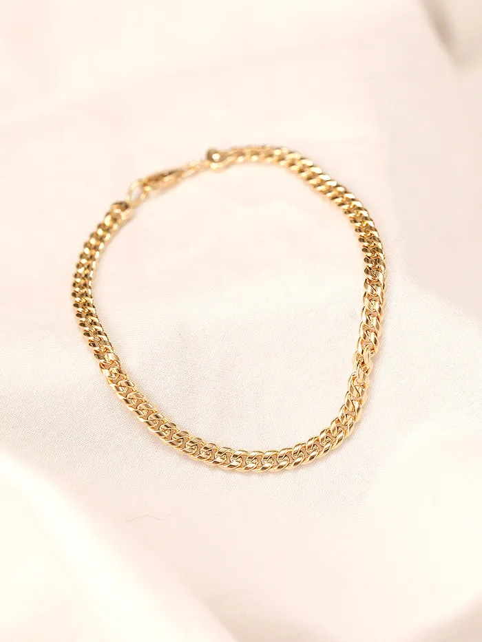 MinimalBijoux Bracelets 14K Gold Heart Chain Anklet Bracelet