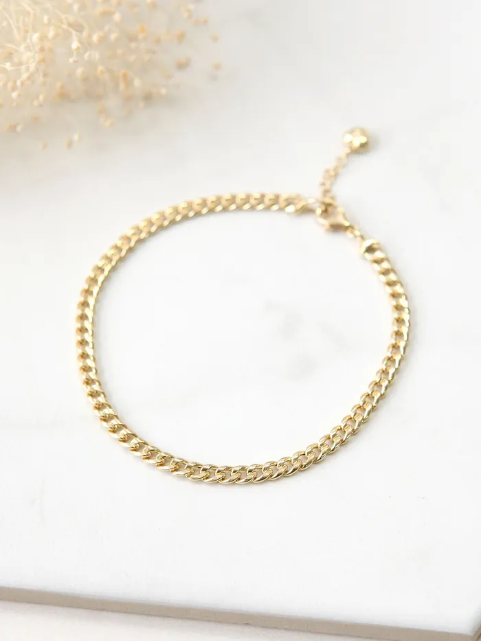 MinimalBijoux Bracelets 14K Gold Heart Chain Anklet Bracelet