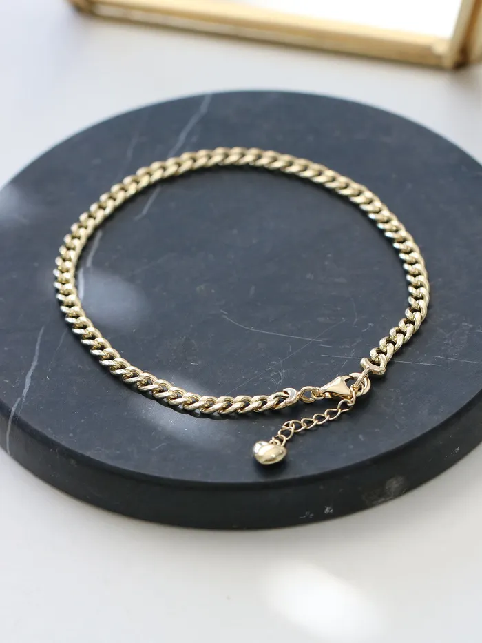 MinimalBijoux Bracelets 14K Gold Heart Chain Anklet Bracelet