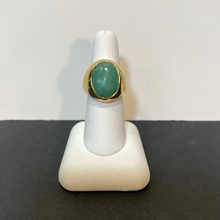 Moriartys Gem Art 18K Yellow Gold Jadeite Gentlemans Ring Rings