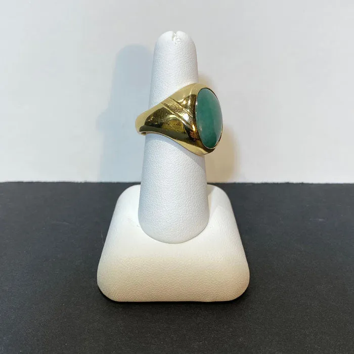 Moriartys Gem Art 18K Yellow Gold Jadeite Gentlemans Ring Rings