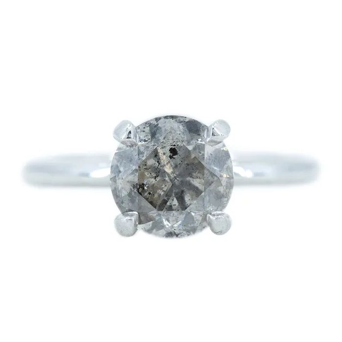 Rings 206ct Round GIA Fancy Grey Salt And Pepper Diamond Solitaire Ring In Platinum Anueva Jewelry Rings 206ct Round GIA Fancy Grey Salt And Pepper Diamond Solitaire Ring In Platinum Anueva Jewelry