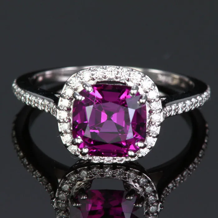 Rings Moriartys Gem Art 14K White Gold Purple Garnet Square Cushion Ring 250 Carats Rings Moriartys Gem Art 14K White Gold Purple Garnet Square Cushion Ring 250 Carats