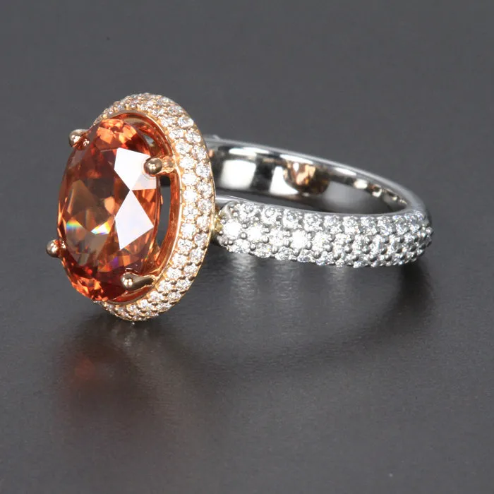 Rings Moriartys Gem Art Ladies Platinum 18K Rose Gold Imperial Zircon and Diamond Ring 596 Carats