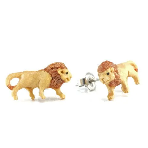 Urban Star Organics Earrings Lion Stud Earrings by Urban Star Organics