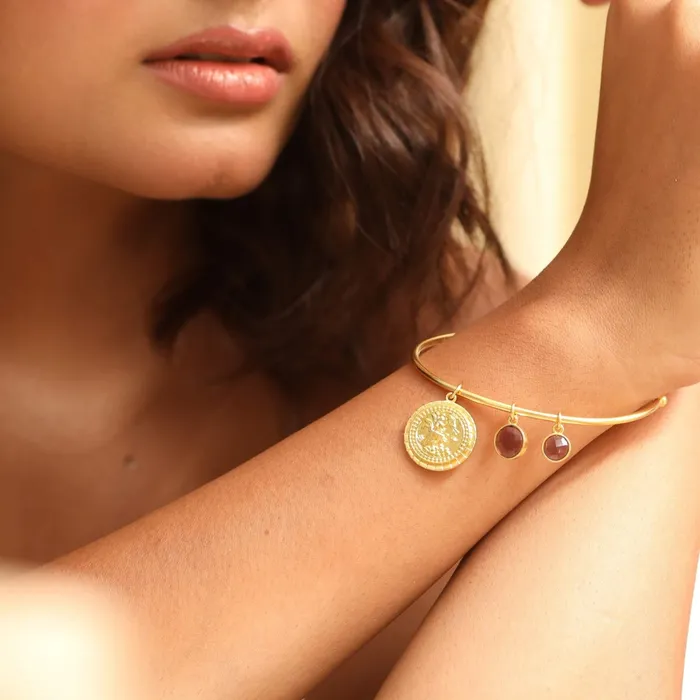 Amethyst Aquarius Zodiac Gold Plated Silver Chain Bracelet SILVER Bracelets