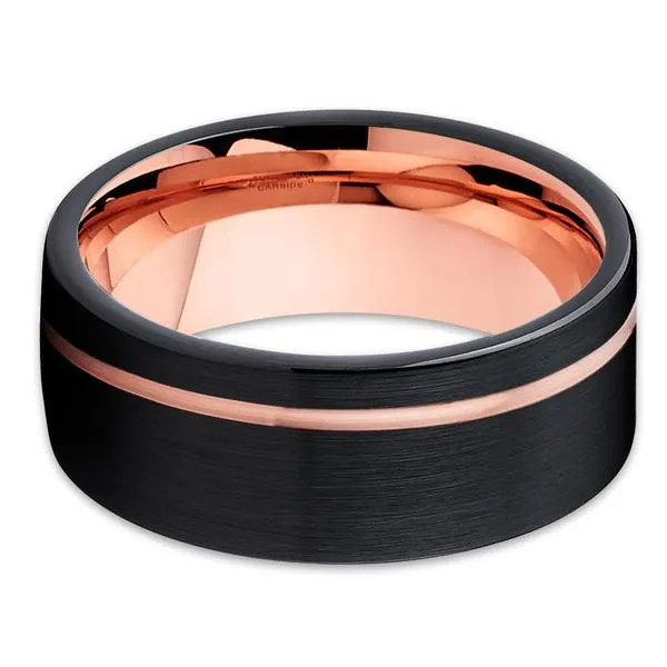 Clean Casting Jewelry Rings Rose Gold Tungsten Ring Rose Gold Tungsten Wedding Band Black Ring 18k Black Ring