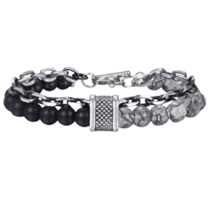 Doublelayer Beaded Stone Viking Bracelet VikingStore Bracelets