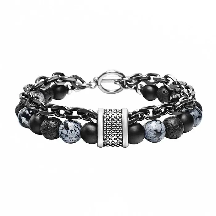 Doublelayer Beaded Stone Viking Bracelet VikingStore Bracelets