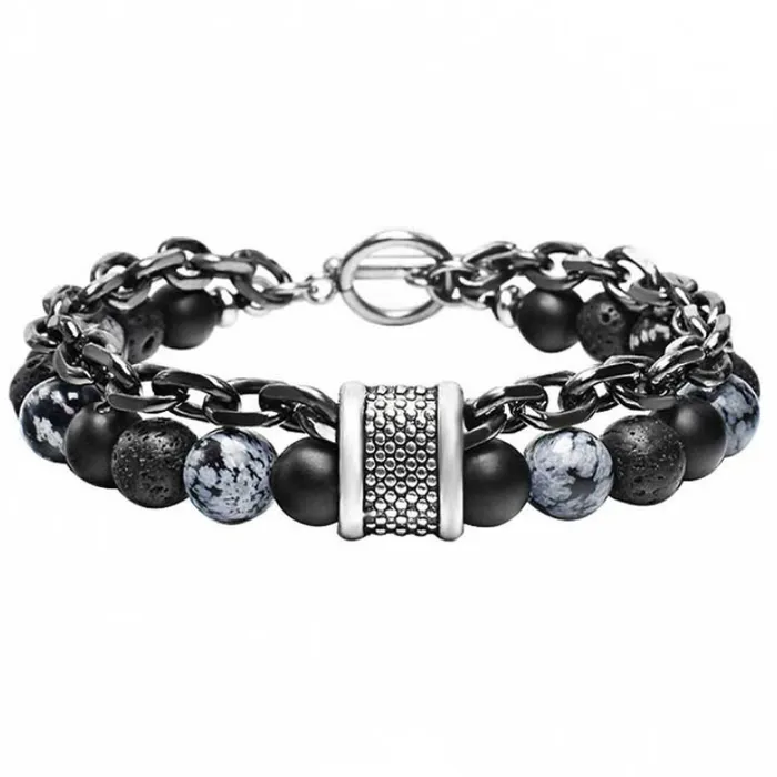 Doublelayer Beaded Stone Viking Bracelet VikingStore Bracelets
