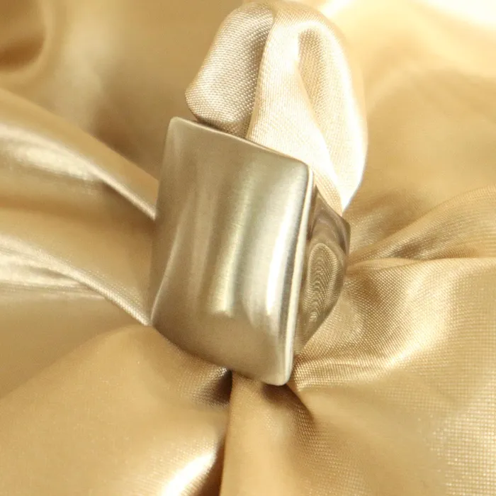 Kaabo Fulani Inspired Stainless Steel Square Ring Omolola Jewellery Rings