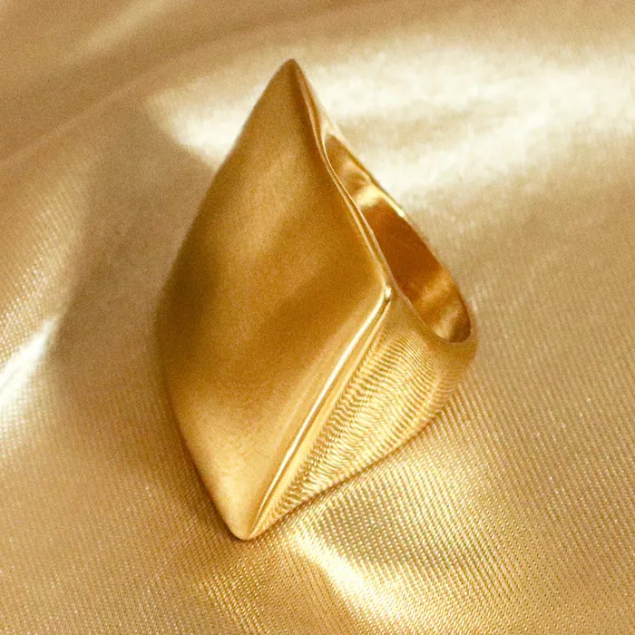 Kaabo Fulani Inspired Stainless Steel Square Ring Omolola Jewellery Rings