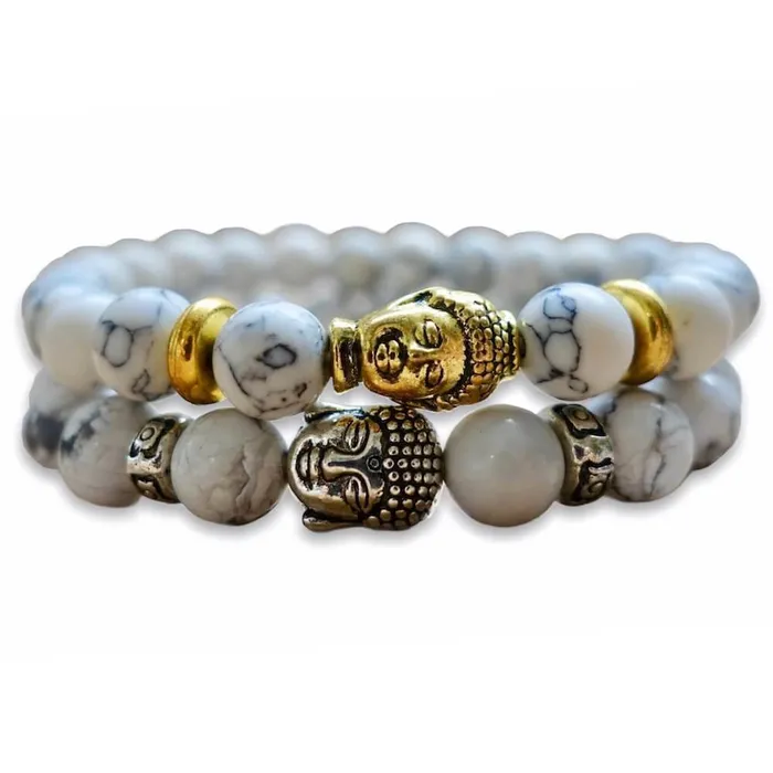 Magic Crystals Bracelets Howlite Stone Stretch Buddha Bracelet