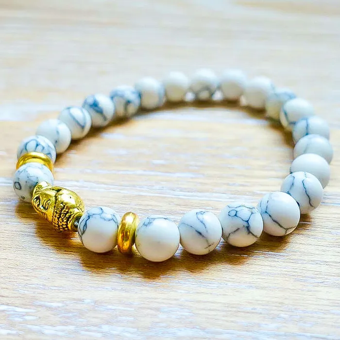 Magic Crystals Bracelets Howlite Stone Stretch Buddha Bracelet