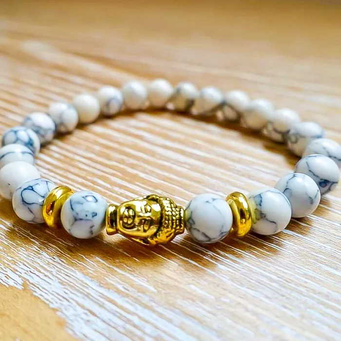 Magic Crystals Bracelets Howlite Stone Stretch Buddha Bracelet
