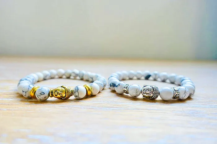 Magic Crystals Bracelets Howlite Stone Stretch Buddha Bracelet