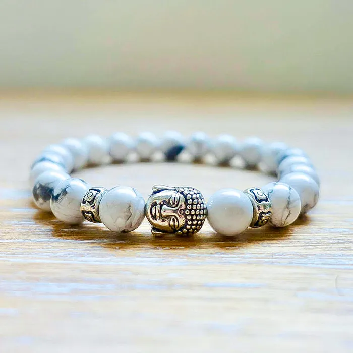 Magic Crystals Bracelets Howlite Stone Stretch Buddha Bracelet