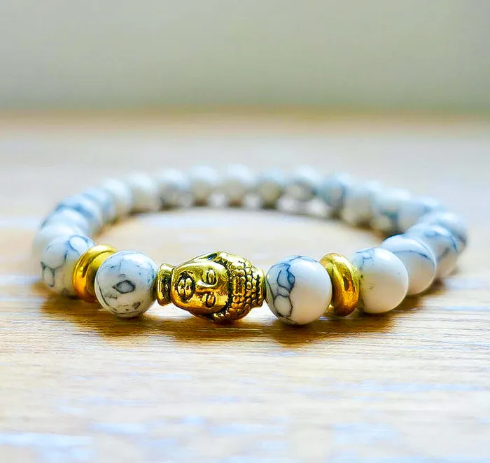 Magic Crystals Bracelets Howlite Stone Stretch Buddha Bracelet