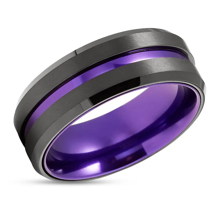 Purple Wedding Ring Black Tungsten Ring Black Wedding Band Purple Tungsten Ring Clean Casting Jewelry Rings Purple Wedding Ring Black Tungsten Ring Black Wedding Band Purple Tungsten Ring Clean Casting Jewelry Rings