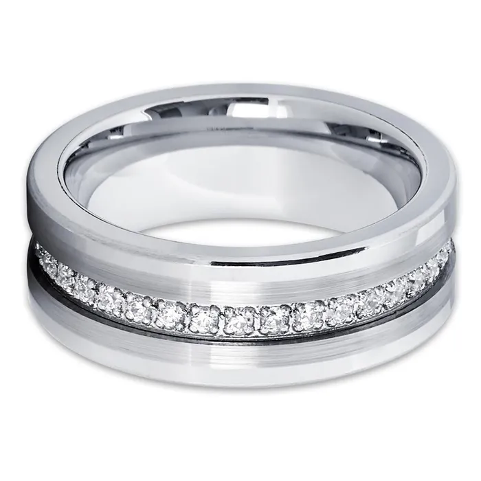 Rings Clean Casting Jewelry Mens Tungsten Wedding Band Silver Tungsten Ring 8mm Ring Wedding Band