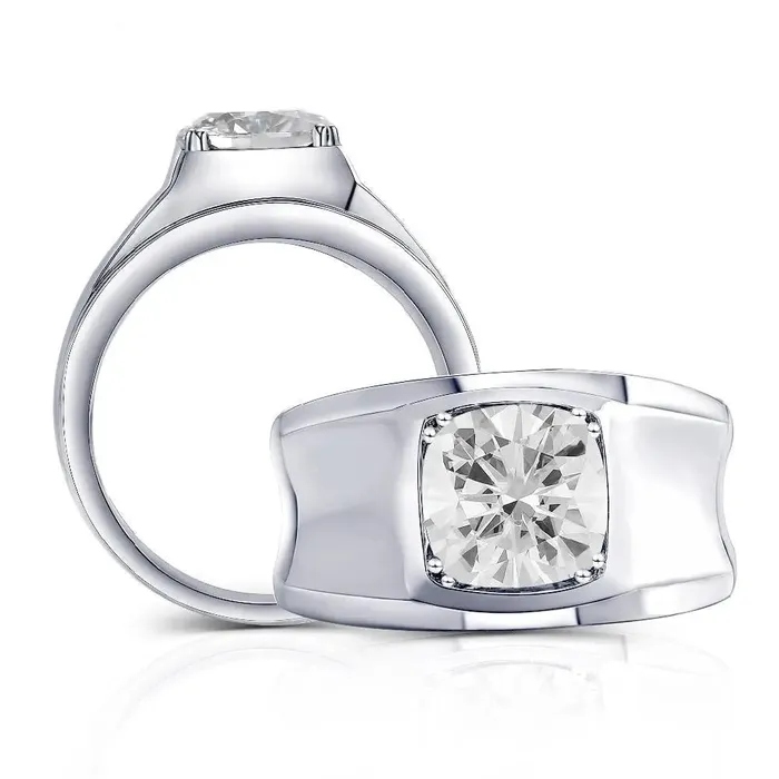 Rings Luxus Moissanite Rings Jewelry Platinum Plated Silver Wide Band Women Moissanite Ring 2ct Rings Luxus Moissanite Rings Jewelry Platinum Plated Silver Wide Band Women Moissanite Ring 2ct