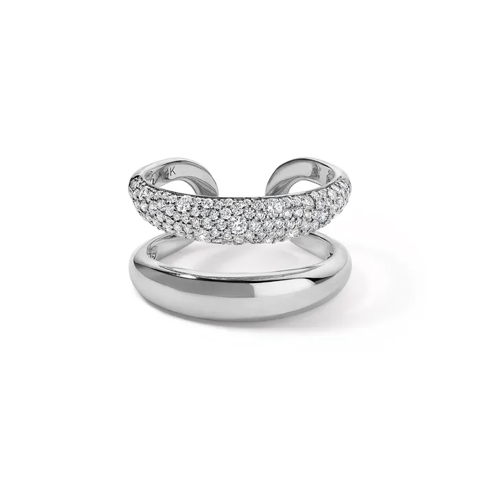 SG Fine Gold and Diamond Double Domed Ring Rings