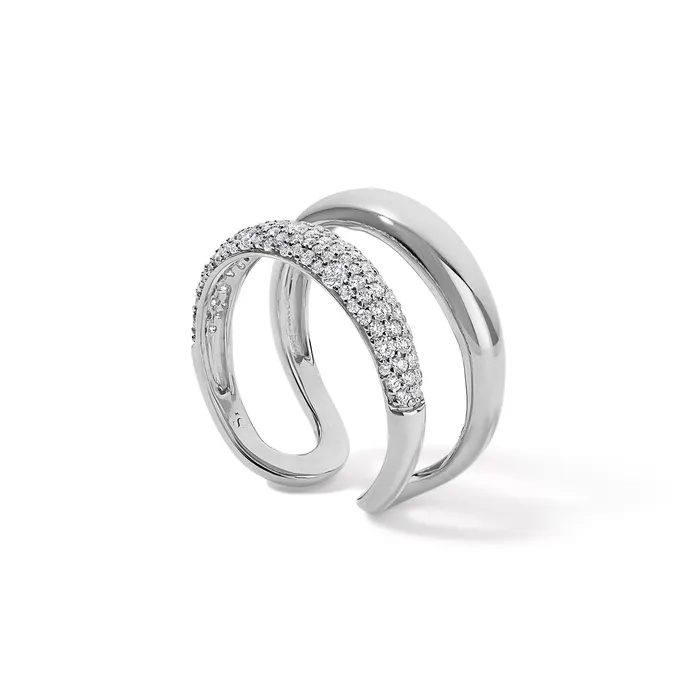 SG Fine Gold and Diamond Double Domed Ring Rings