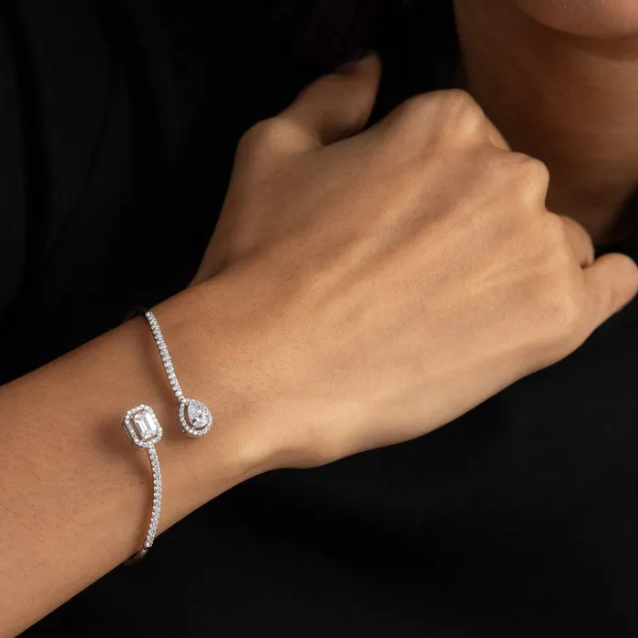 SILVER Bracelets Duet Open CZ Silver Bracelet
