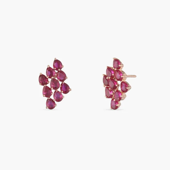 SILVER Cluster CZ Silver Stud Earrings Earrings