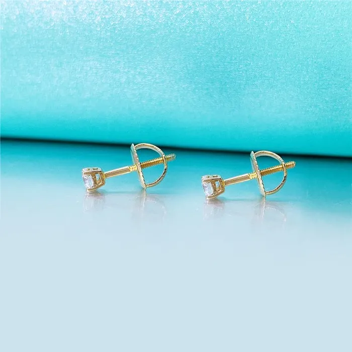 10k Solid Gold Moissanite Earrings VVS Jewelry Earrings